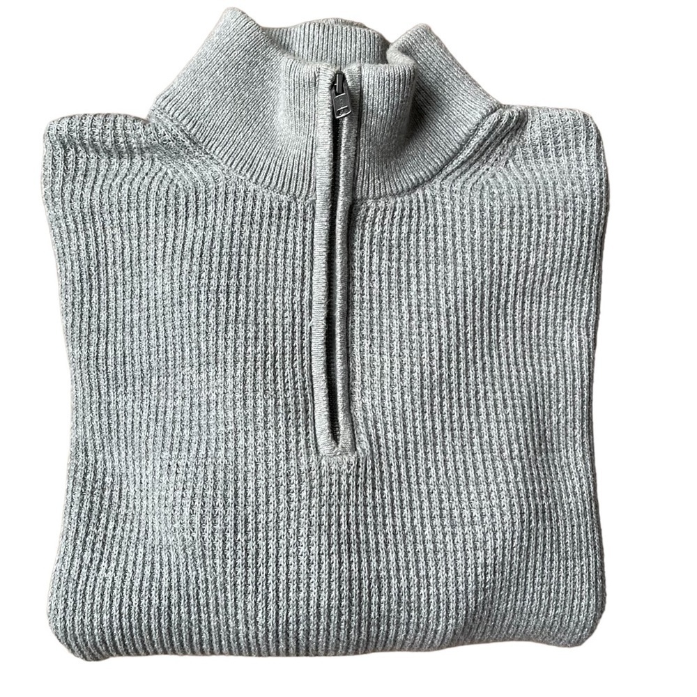 Gap 1/4 Zip‎ Knit Gray Pullover Sweater Size: L